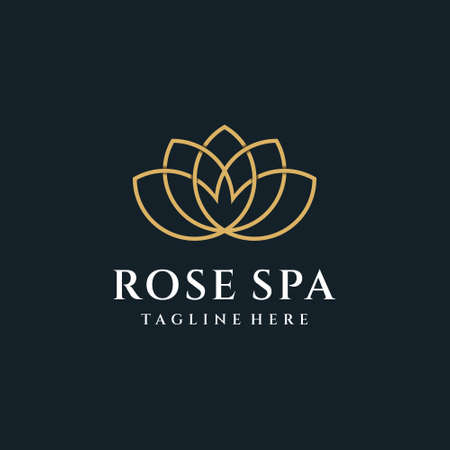 Rose spa logo design inspiration template. Logo can be used for icon, brand, identity, decorative, yoga, and business companyのイラスト素材