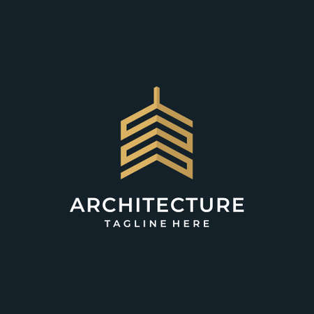 Simple architecture logo design inspiration. Logo can be used for icon, brand, identity, building, real estate, and business companyのイラスト素材