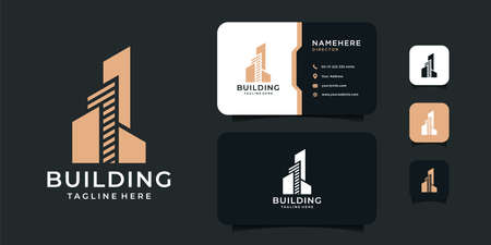 Building architecture apartment business card design vector inspiration template.のイラスト素材