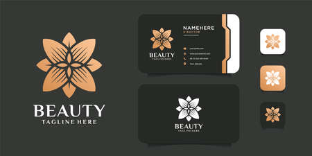 Beauty flower logo with luxury modern concept for spa. Logo can be used for icon, brand, identity, zen, fashion, symbol, yoga, and business companyのイラスト素材