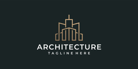 Luxury monogram architecture vector. Logo can be used for brand, construction, real estate, and building companyのイラスト素材