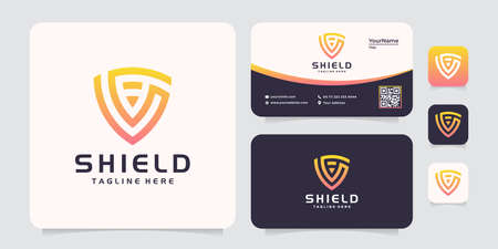 Modern gradient shield logo design vector inspiration. Logo can be used for icon, brand, identity, strong, badge, symbol, and business companyのイラスト素材