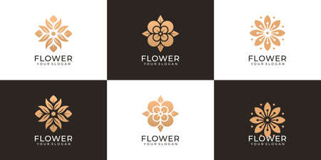 Set of creative natural feminine flower fashion  vector.のイラスト素材
