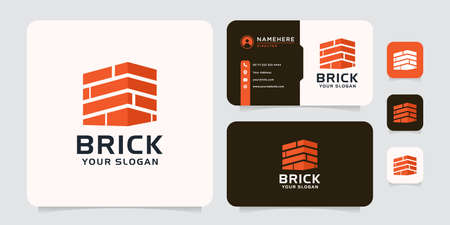 Modern residential real estate brick building logo concept. Logo can be used for icon, brand, identity, town, construction, architecture, property, realty, apartmentのイラスト素材
