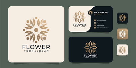 Beauty fashion luxury flower logo design spa feminine template. Logo can be used for icon, brand, identity, floral, natural, symbol, cosmetic, and boutiqueのイラスト素材