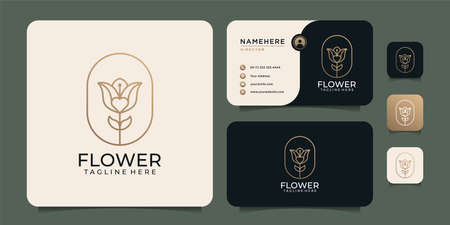 Beauty lotus rose flower logo design elements for spa nature cosmetic. Logo can be used for icon, brand, identity, symbol, and floralのイラスト素材