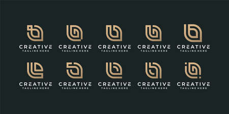 Creative monogram letter b initial alphabet font logo design for brand identity. Logo can be used for icon, brand, identity, symbol, elements, and technologyのイラスト素材