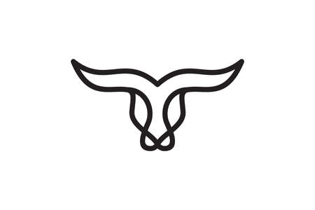 Bull head  vector line art style design conceptのイラスト素材
