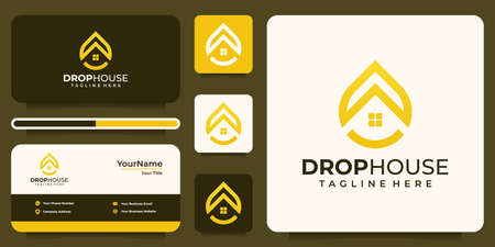Modern Inspirational home with drop logo vector designのイラスト素材