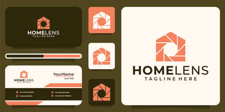 House and lens logo design symbol inspirationのイラスト素材
