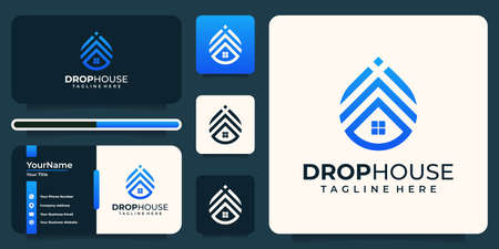Minimalist drop and home symbol logo vector designのイラスト素材