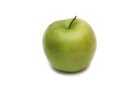 Isolated green apple on a white backgroundの写真素材