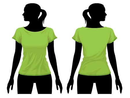 Women's t-shirt template with human body silhouetteのイラスト素材