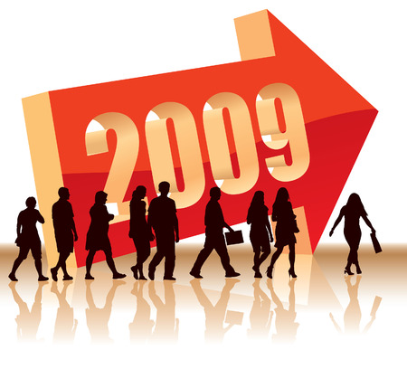 People are going to a new direction - Year 2009のイラスト素材