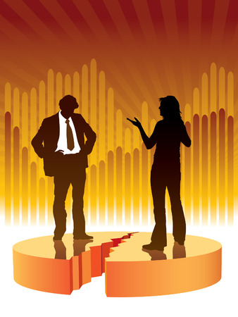 People are talking, graph in the background, conceptual business ...