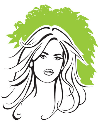 Portrait of young sexy woman with blond hair のイラスト素材