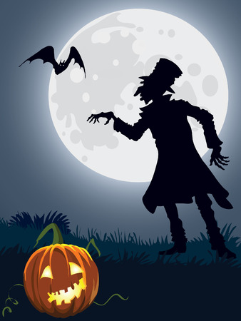 Halloween scary person, illustration for Halloween holidayのイラスト素材