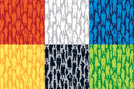 Pattern - crowd of people walking on a street. のイラスト素材
