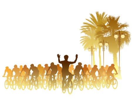 Group of cyclist in the bicycle race. Sport illustrationのイラスト素材