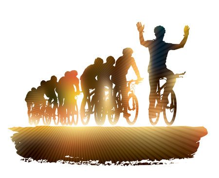 Group of cyclist in the bicycle race. Sport illustration.のイラスト素材