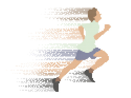 One young man running in the race.のイラスト素材