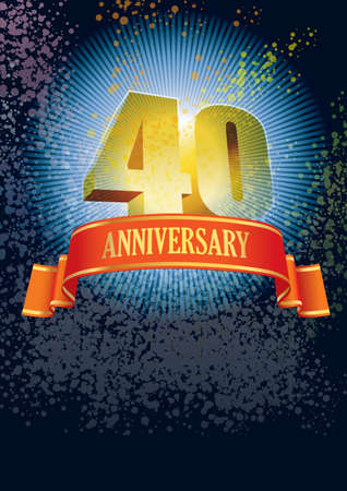 Background with design elements for the poster celebrating fortieth anniversaryのイラスト素材