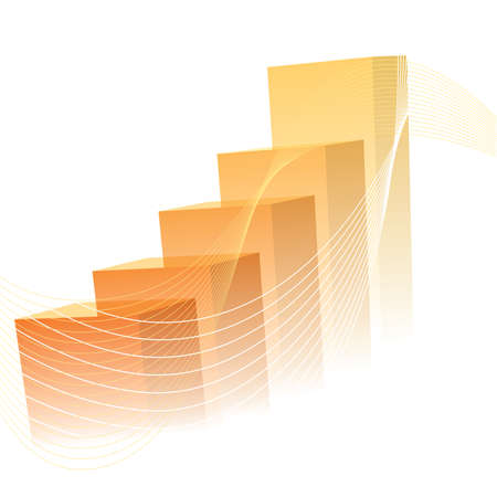 Business presentation, the orange graph shows the increase in value.のイラスト素材