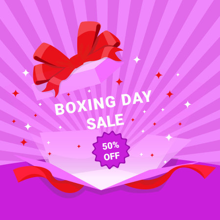 Illustration vector graphic of boxing gift box. Perfect of celebration boxing day.のイラスト素材