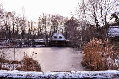 Cossack village, 12th century house in Ukraineの写真素材