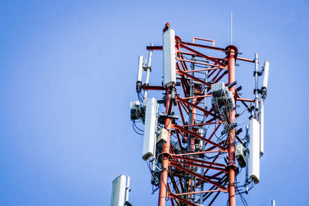 Electrical box with imprinted warning signの写真素材