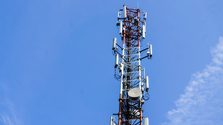 Electrical box with imprinted warning signの写真素材