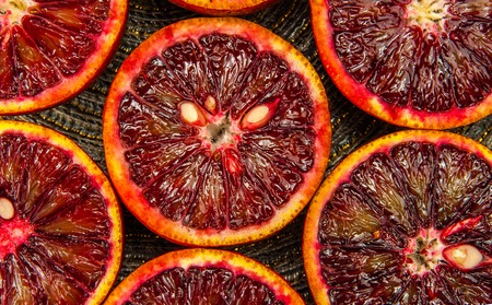 ruby red blood orangesの写真素材