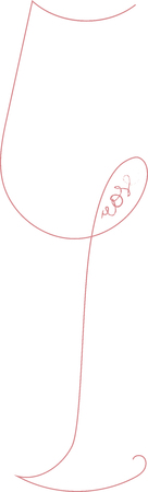 The one line glass of wine.のイラスト素材