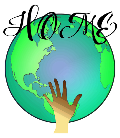 Earth is our home. Let's protect it.のイラスト素材