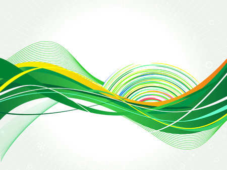abstract green wave background vector illustrationのイラスト素材