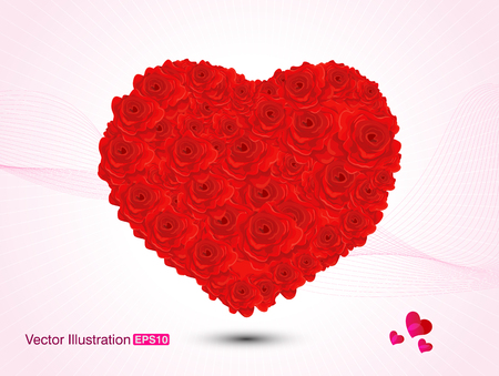 Abstract Valentines Day Rose heart vector illustrationのイラスト素材