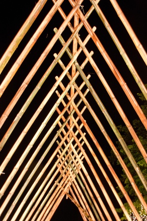 Bamboo has been used in traditional Thai one. As the scene. The light shines beautifully. And has many benefits.の写真素材