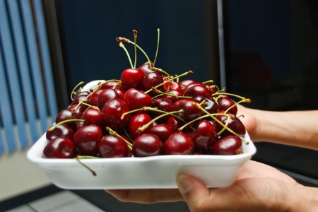 Bright red cherry fruit flavors, sweet taste. As the popularity of the public health benefitsの写真素材