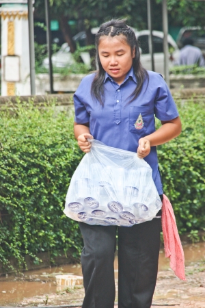 KALASIN, THAILAND - AUGUST 25  Do not know the name and number of people attending a religious ceremony on August 25, 2012 in Kalasin, Thailand のeditorial素材