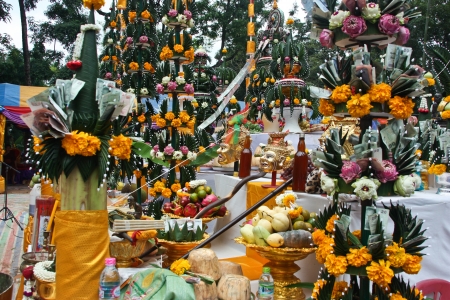 KALASIN, THAILAND - AUGUST 25  Do not know the name and number of people attending a religious ceremony on August 25, 2012 in Kalasin, Thailand のeditorial素材