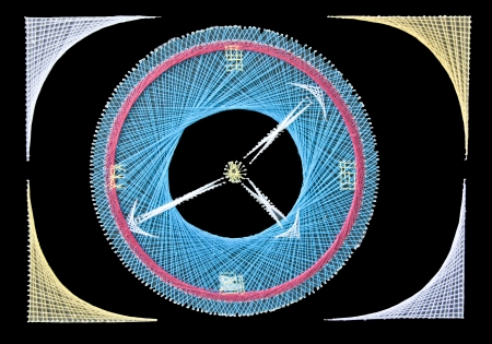 Mathematics is the art of yarn to make a work of art in a variety of formats  Out to be a beautiful piece of work on the basis of mathematics の写真素材
