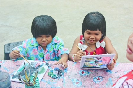 Kids coloring crafted works. By their imagination. The beauty of the art of the children aged naturally pure crystal.のeditorial素材
