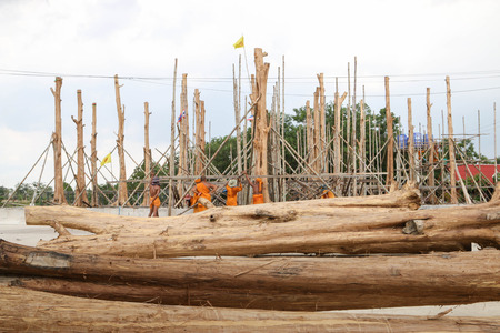 The construction of a wooden house, wooden house purely resulting from natural materials are expensive. To a beautiful residence.のeditorial素材