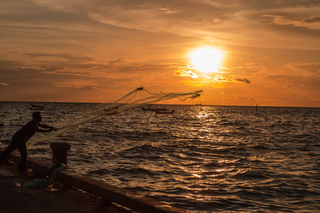 Fisheries or fisheries management means of human to catch fish or other aquatic animals.の写真素材