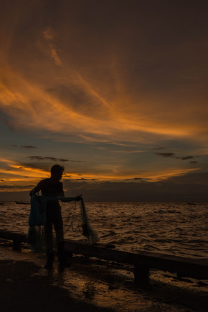 Fisheries or fisheries management means of human to catch fish or other aquatic animals.の写真素材