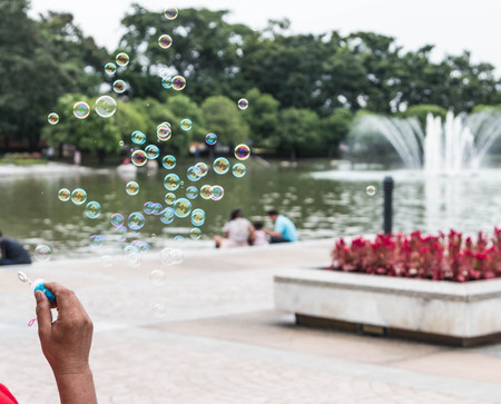 The park is a park where everyone can come to relax, exercise or to have vastly different carnival. With all the major cities in the world.の写真素材