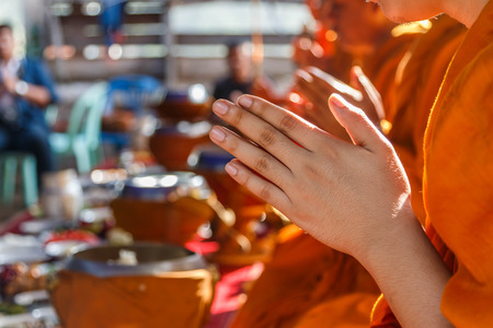 Another prayer is meditation. Is said to have a long, mostly religious hymns. To the sanctity of the worship.の写真素材