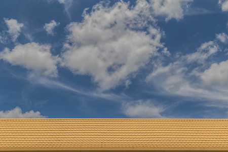 Roof top of a house or building components. To sun and rain with colorful shapes or flat roof ......
