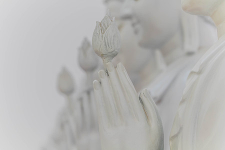 Buddha means that God created instead of King Buddha. To worship May be carved out of various materials such as stone, wood, ivory or other Sawasdee Ka.の写真素材