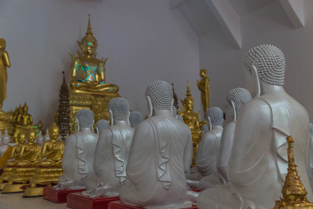 Buddha means that God created instead of King Buddha. To worship May be carved out of various materials such as stone, wood, ivory or other Sawasdee Ka.の写真素材